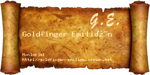 Goldfinger Emilián névjegykártya